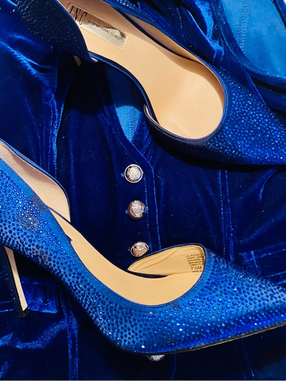 INC International Concepts Royal Blue Crystal D'Orsay Pumps-PROM-BRIDAL